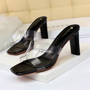 Han edition 1903-1 new summer cool slippers shoes daily thick with high with transparent hollow out peep-toe word slippe