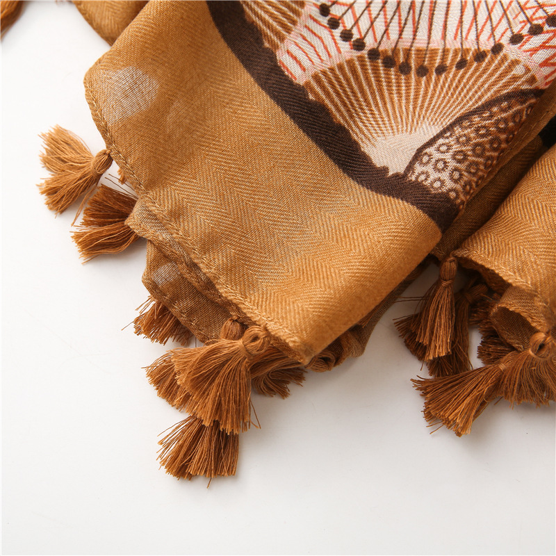 Colorido algodn y lino otoo e invierno crculo coreano costura bufanda larga chal de doble usopicture2