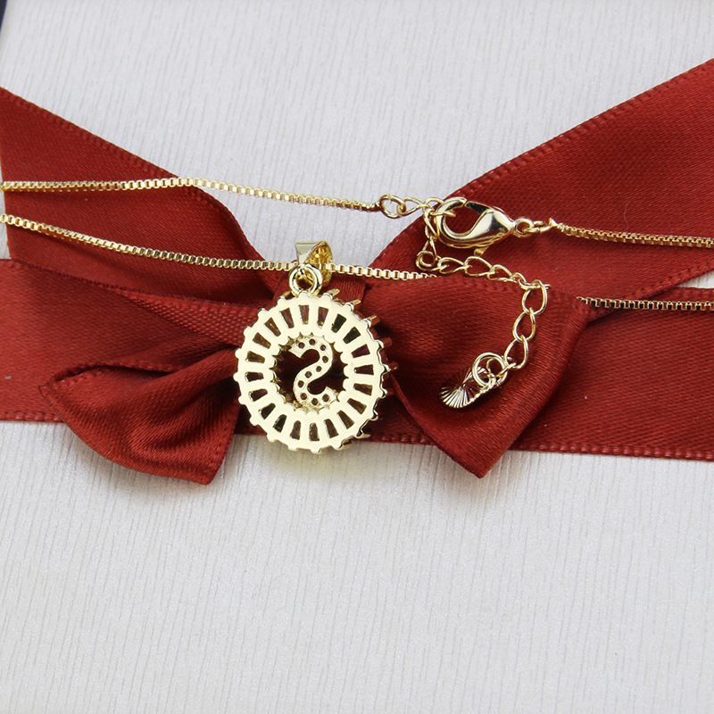 New Diamond Diamond Zirconium 26 Letter Necklace Simple Zircon English Pendant wholesale nihaojewelr