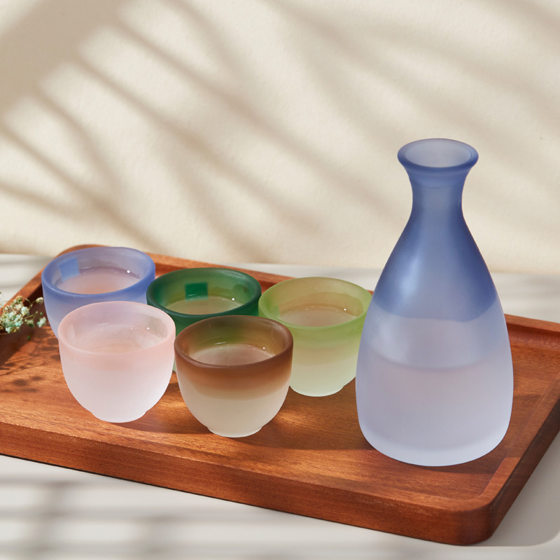 Japanese Imported Oriental Sasaki Handmade Lead-free Glass Sake Cup Sake Pot Sake Set