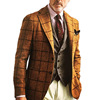 Plaid slim casual men’s coat