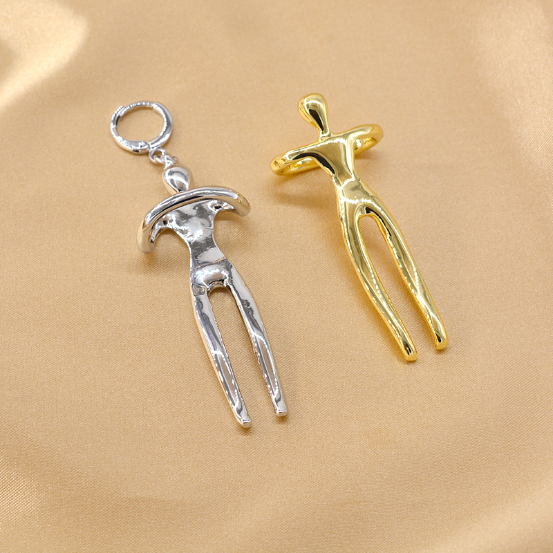 New Fashion Creative Double Embracing Fun Earrings Wholesale display picture 7
