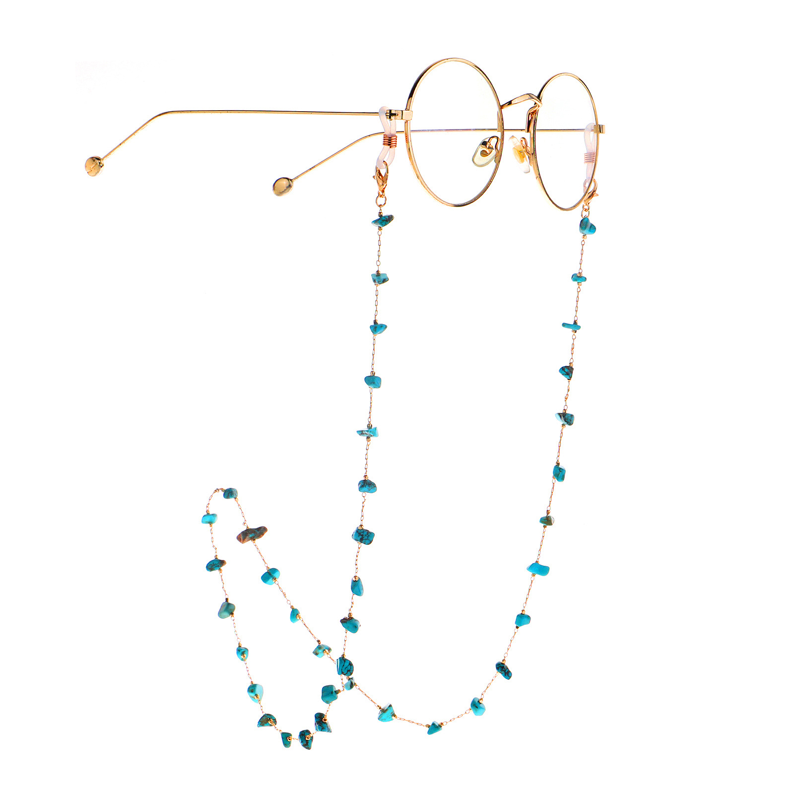 Fashion Chain Natural Deformity Turquoise Beads Handmade Eyeglasses Chain Anti-lost Chain display picture 3