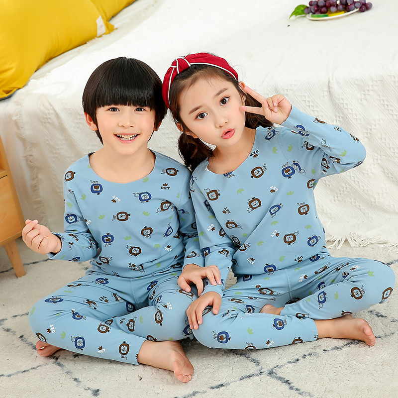 (2개) 어린이 가을 의류 및 바지 바지 바지 세트 어린이 소년  소년 소녀 아동베이스 열 속옷