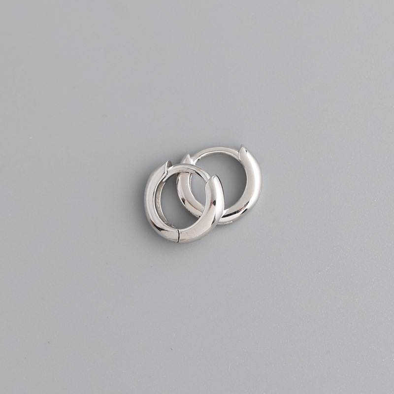 Einfacher Stil Runden Sterling Silber Polieren Ohrringe 1 Paar display picture 9
