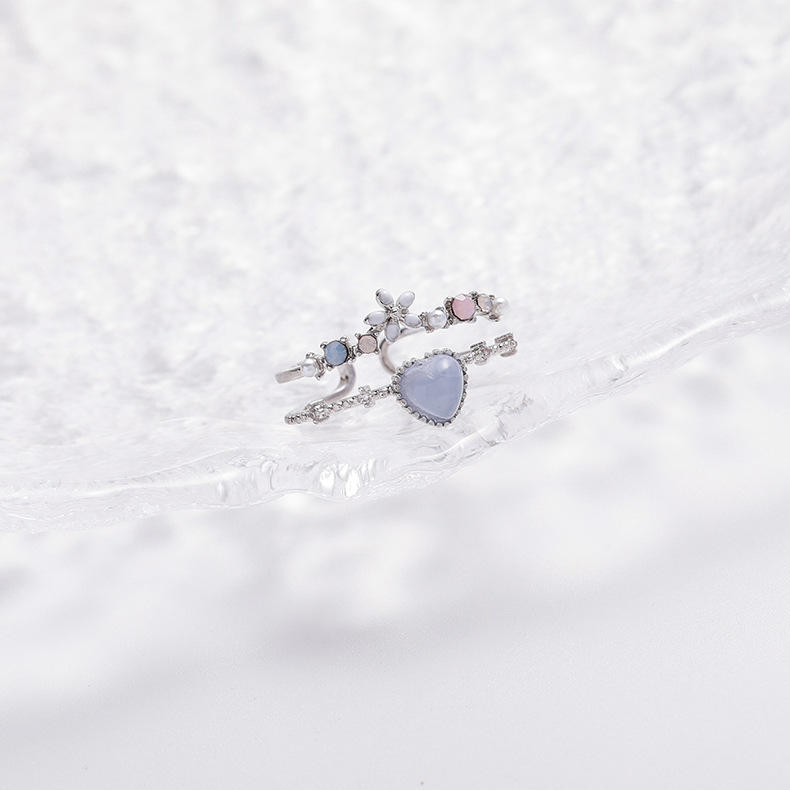 Korea fashion diamond crystal zircon flower ring micro inlaid sweet wild love flower ring wholesale nihaojewelrypicture27