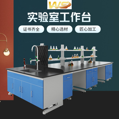 定制全钢实验室实验台操作台钢木边台中央台化验工作台化学试验桌