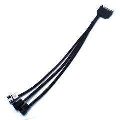 Fan adapter cable SATA to 3/4PIN serial port to fan cable 1 to 4 split 1 to 2 black snake skin net
