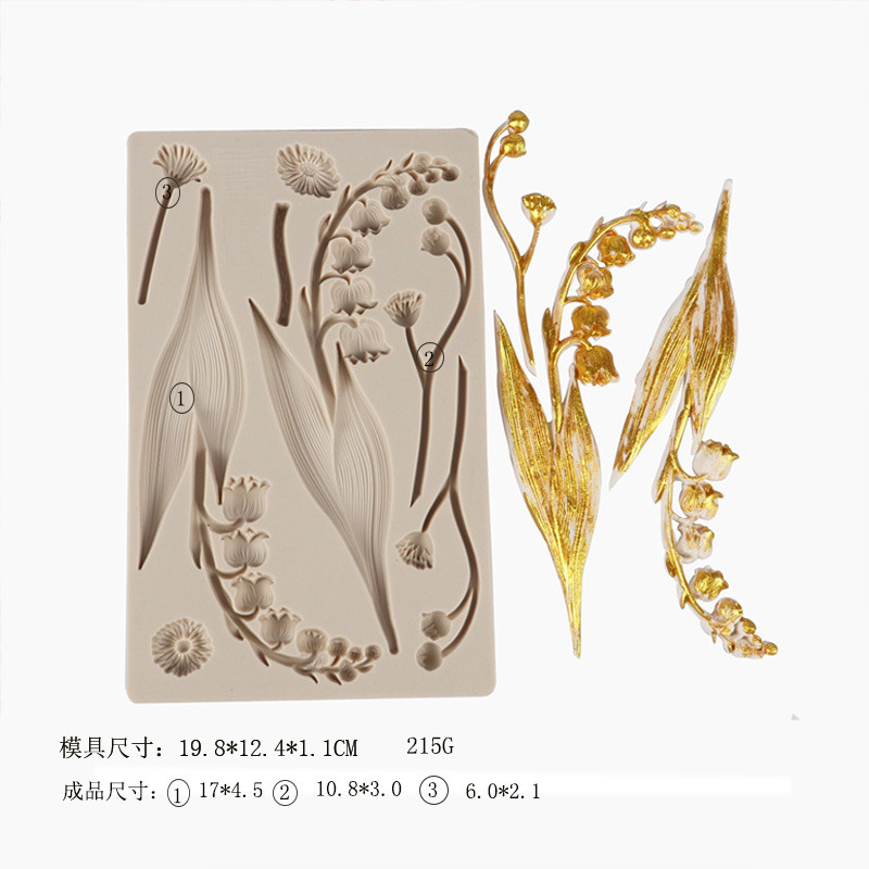 Fondant flor molde Lily silicona molde seco paso pastel hornear molde DIY epoxi molde en stock