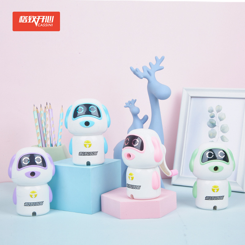 OEM personalizado 7801 robot perro sacapuntas creativo sacapuntas lindo sacapuntas automático sacapuntas sacapuntas