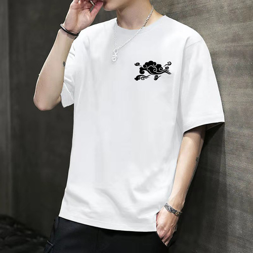 Boys' short-sleeved T-shirt 2023 new trendy casual printed loose short-sleeved summer new bottoming shirt clothes
