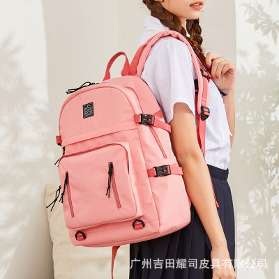 新款双肩包女原宿ulzzang书包男时尚韩版百搭高中大学生背包ins风