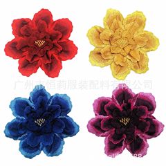 Heavy industry ethnic style embroidery water-soluble embroidery collar flower 3D three-dimensional laminated embroidery peony flower clothing accessories