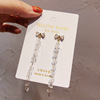 Silver needle, long earrings with tassels from pearl, 925 sample silver, 2020 years, internet celebrity, city style