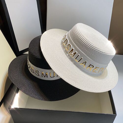  Spring New Solid Color Grass Hat, Fashion Korean Style, Versatile Sunshade and Sun Protection Gift Hat, Beach and Sand Hat