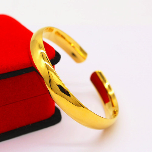 Vietnam sand gold opening weighted and thickened 10n starry glossy women's gold-plated wedding bridal jewelry bracelet for women