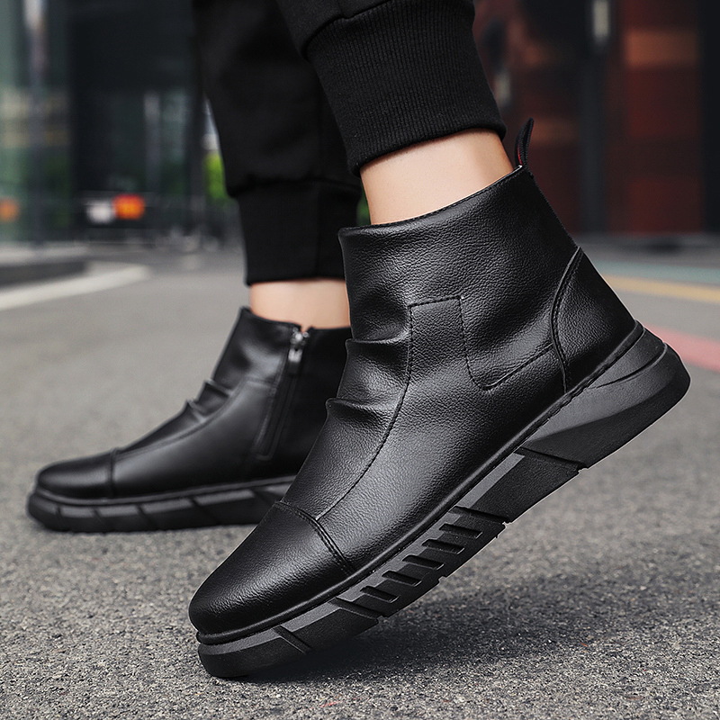 Autumn and winter Martin boots men's British style high top men's shoes black casual leather boots trend ankle boots men DC88