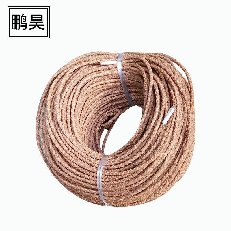 厂家生产原色3MM粗编织绳DIY饰品配件 头层编织真牛皮绳 多色可选