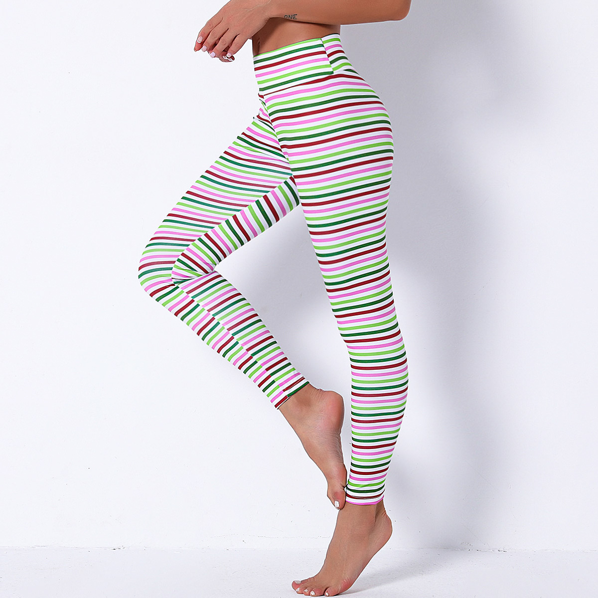 Pantalones de yoga elásticos ajustados de cintura alta, transpirables y de secado rápido NSNS10709