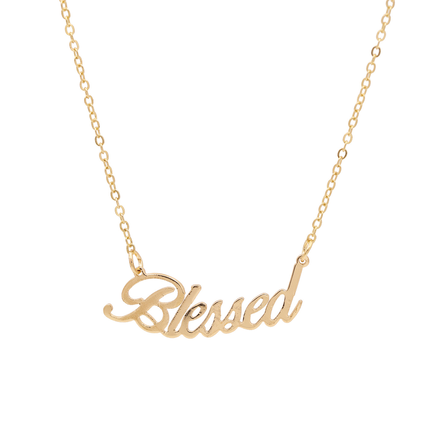 Korean Fashion Simple Necklace Alloy English Letter Clavicle Chain Hot Selling Wholesale Nihaojewelry display picture 5