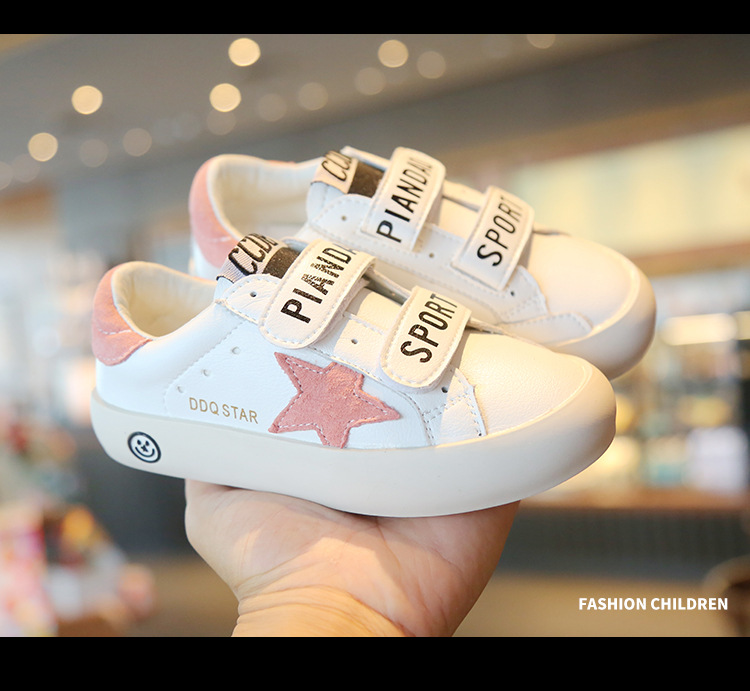 Chaussures blanches pour enfants, baskets sales, décontractées, étoiles, respirantes, pour garçons et filles, nouvelle collection automne 2024_voghion.com