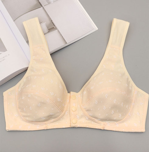 Thin front-fastening bralette for middle-aged and elderly mothers, backless, large size, no wire, no padding
