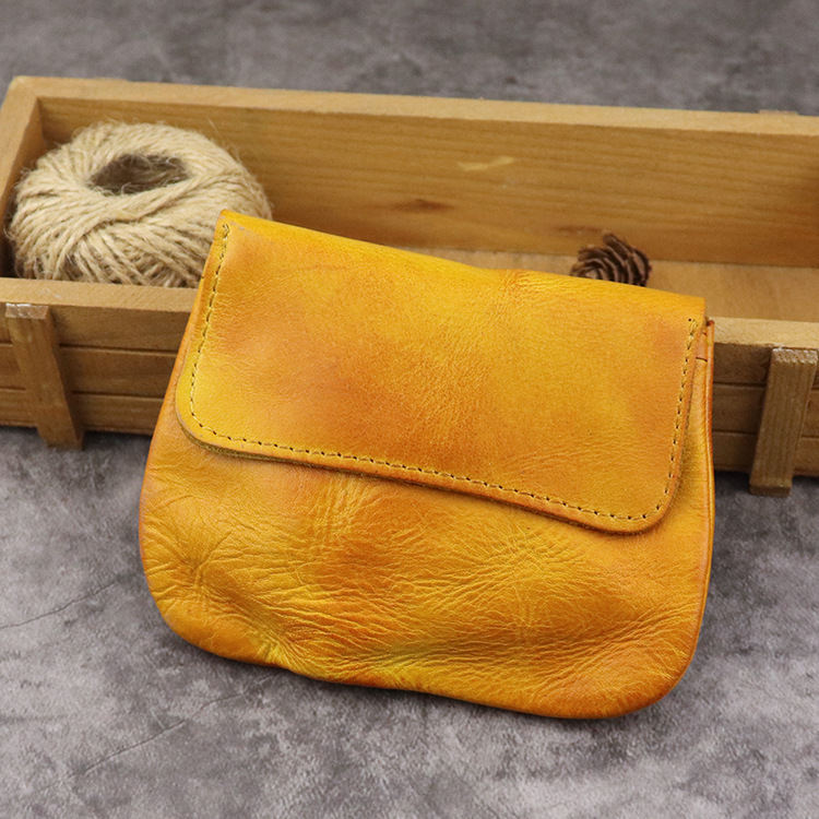 New Plant Tanned Leather Zero Wallet for Women's Minimalist Cover Style Large Capacity Card Storage Used Wrinkle Bag_voghion.com