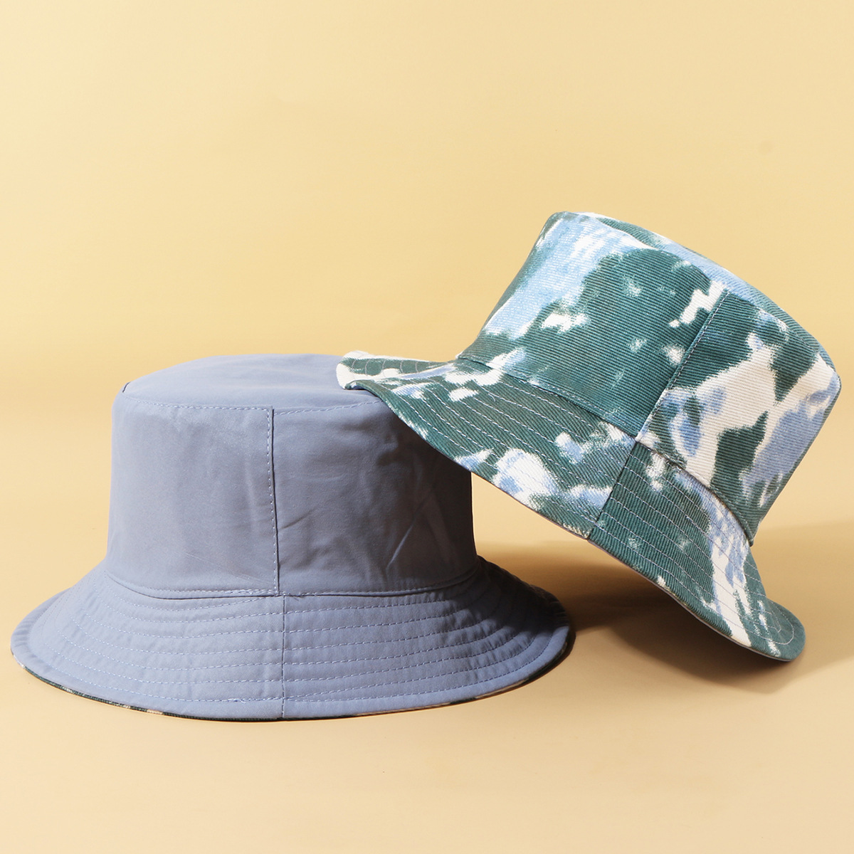 Fisherman Hat Sunscreen Sunscreen Tie-dye Big Brim Hat Korean Fashion Wild Basin Hat Color Hat Travel Hat display picture 2