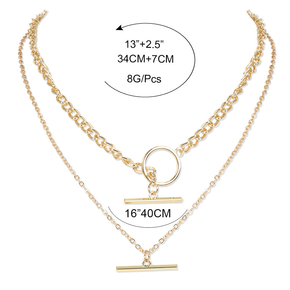 Fashion Alloy Women's All-match Snake Bone Double-layer Chain Necklace display picture 1