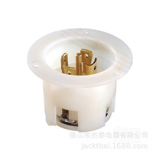 NEMA L22-30P 圓形嵌入式法蘭插頭 電源直通櫃插頭 組裝帶鎖5腳頭