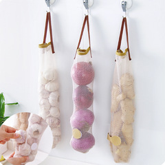 Creative Hanger-style Portable Handle Vegetable and Fruit Storage Mesh Bag for Kitchen, Multifunctional, Hollow and Breathable Garlic and Onion Hanging Bag