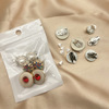Set, earrings, ear clips, resin, new collection, Korean style, simple and elegant design, flowered