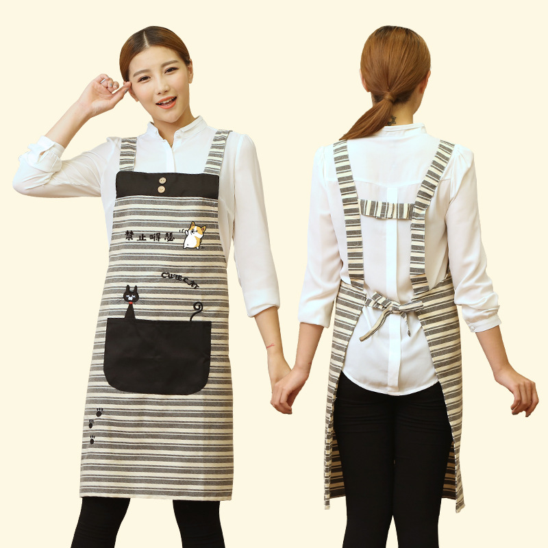 Delantal de cocina falda del hogar anti-incrustante moda de las mujeres lindo estilo coreano japonés hogar hombres adultos trabajo logotipo personalizado