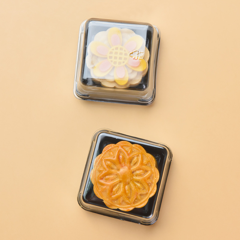 蛋黄酥包装盒绿豆糕盒子月饼底托圆形吸塑盒透明雪媚娘包装袋