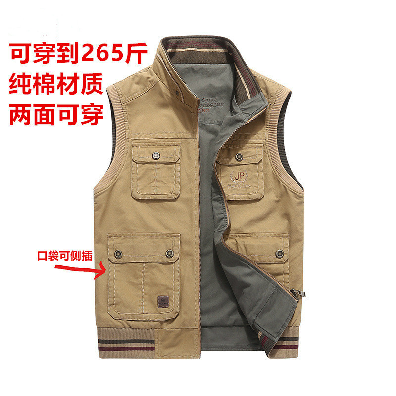 Venta al por mayor transfronteriza 9855 chaleco casual de los hombres Chaleco de algodón de doble cara Chaleco de doble cara