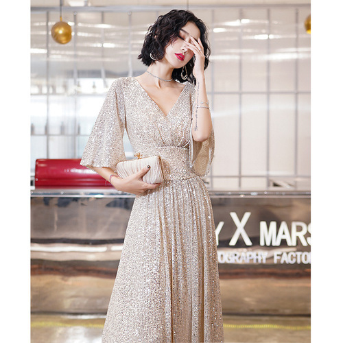 slim fit dress slacks Sexy Women Shiny Golden Sequin Long Dress Backless Low-cut Hooded Dres –  Mega Mart Center