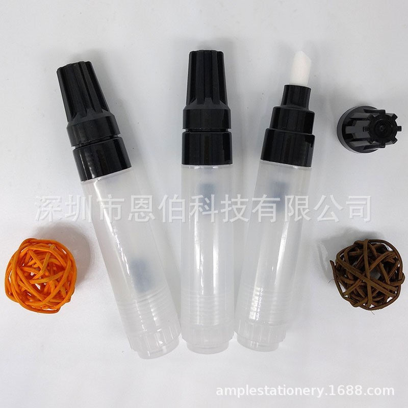 8mm底部開蓋梅花蓋黑色筆蓋空筆圓頭斜頭雙用粗款加厚管子