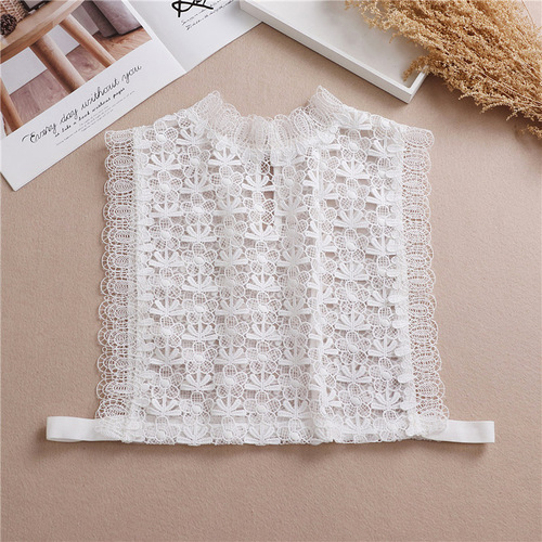 Korean autumn and winter hollow lace fake collar shirt fake collar versatile black and white decorative sweater collar