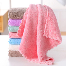 高密珊瑚絨素色小方巾親膚柔軟吸水家用兒童擦手洗臉巾廠家批發