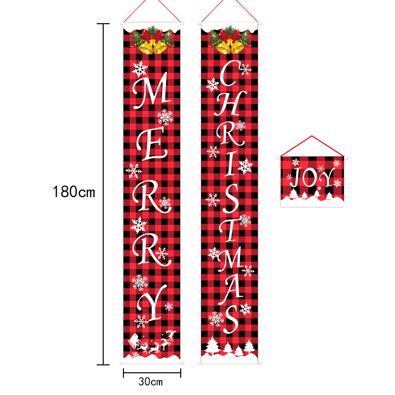 New Christmas Curtain Pull Flag Party  Layout Couplet Pull Flag display picture 10