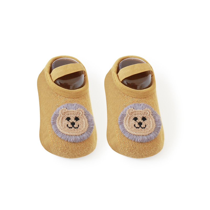 Nueva clase de un bebé calcetines de otoño e invierno engrosada Terry calcetines de piso coreano de dibujos animados antideslizante recién nacido bebé niño Calcetines