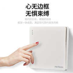 Festinger Wall-Mounted Large-Panel White 1-Gang 5-Port 86-Type Home Switch and Socket Panel, Multi-Port Wholesale