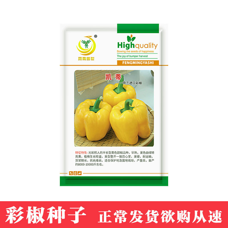 凤鸣雅世 凯帝黄色彩椒种子 四季农家蔬菜种子菜种籽蔬菜种孑批发|ru