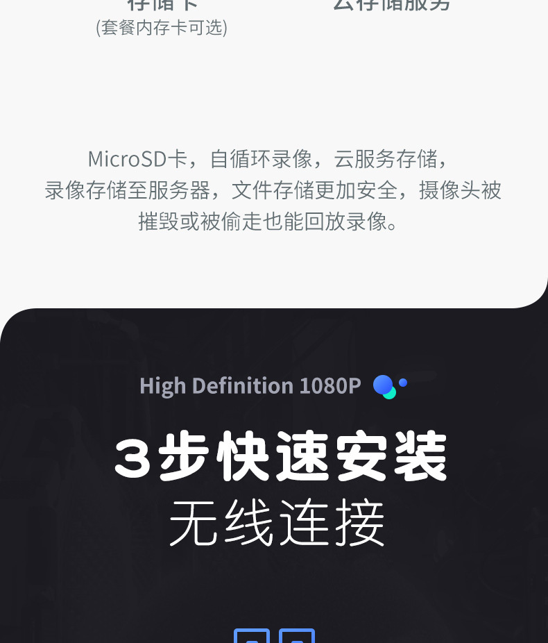 20灯球机室外防水监控器远程无线wifi网络全景高清夜视全彩