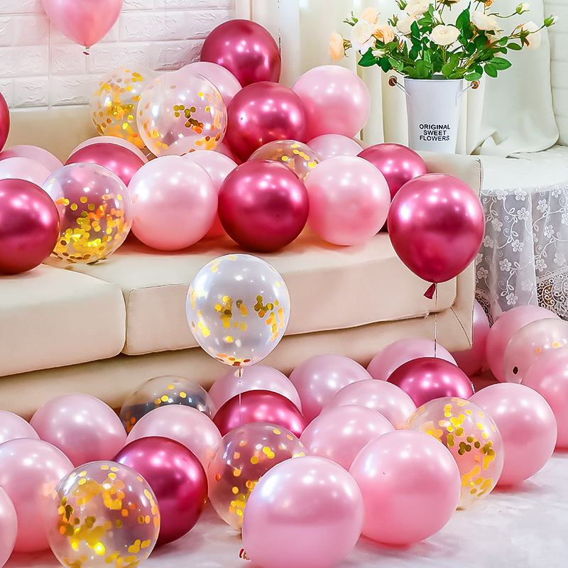 结婚庆典用品 生日派对装饰气球婚房布置金属气球马卡龙气球