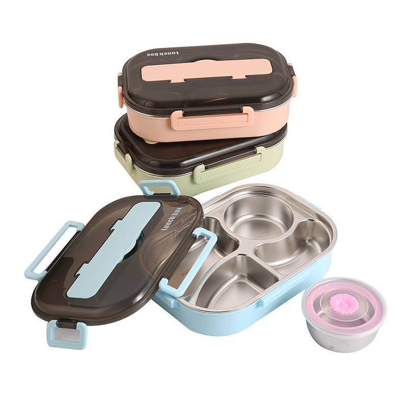 廠家直銷 批發 304不鏽鋼保溫快餐盤 帶湯碗餐盒便攜便當盒飯盒