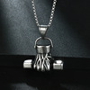 Men's necklace stainless steel, sports dumbbells for gym, pendant hip-hop style, jewelry, does not fade, punk style