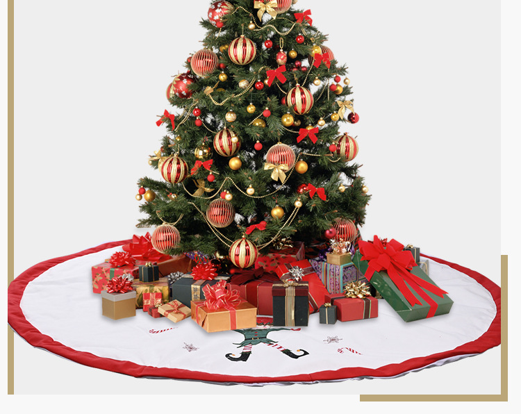 Christmas Decorations Red And White Elf Linen Tree Skirt display picture 8