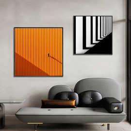 现代简约客厅装饰画创意抽象沙发背景墙正方形餐厅壁画