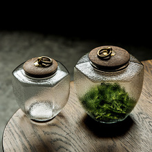 普洱透明玻璃创意茶叶罐茶罐日式收纳罐密封大号黄花梨储存罐家用